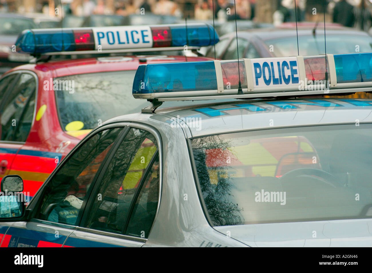 Police car van emergency services response unit in London England UK United Kingdom Great Britain Stock Photo