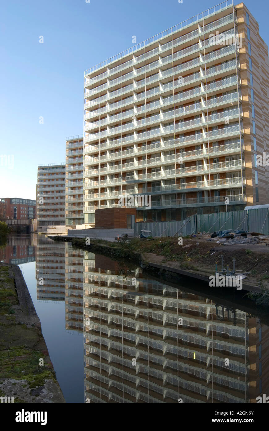 Modern canalside luxury apartments built on St Island