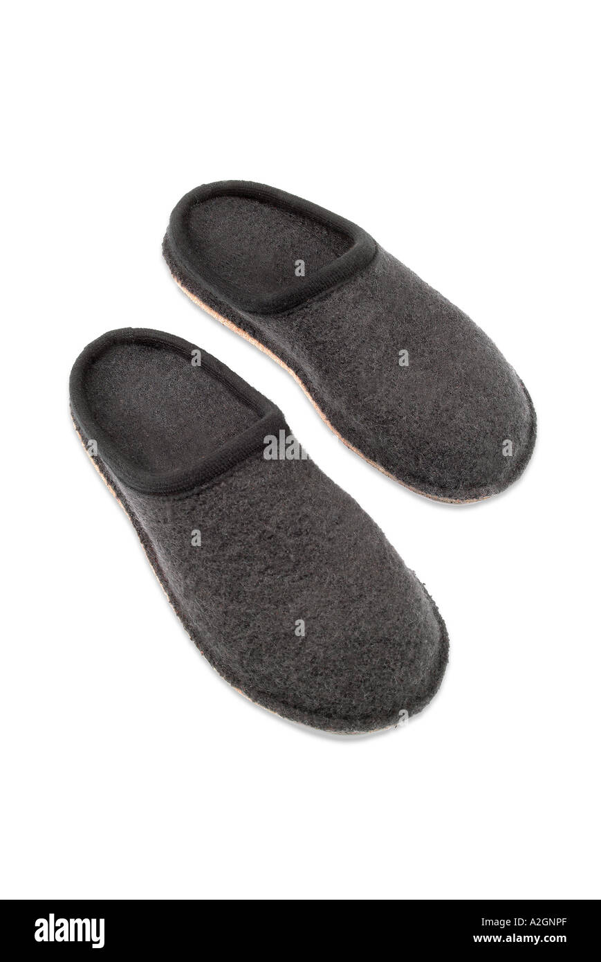 felt slippers Filzpantoffeln Stock Photo