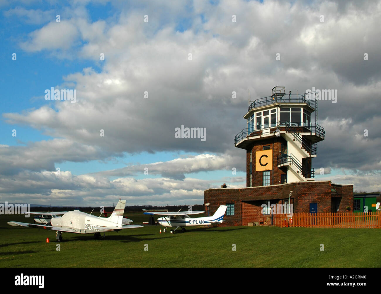 Air Trafffic Control Tower Barton Aerodrome Manchester UK Stock Photo