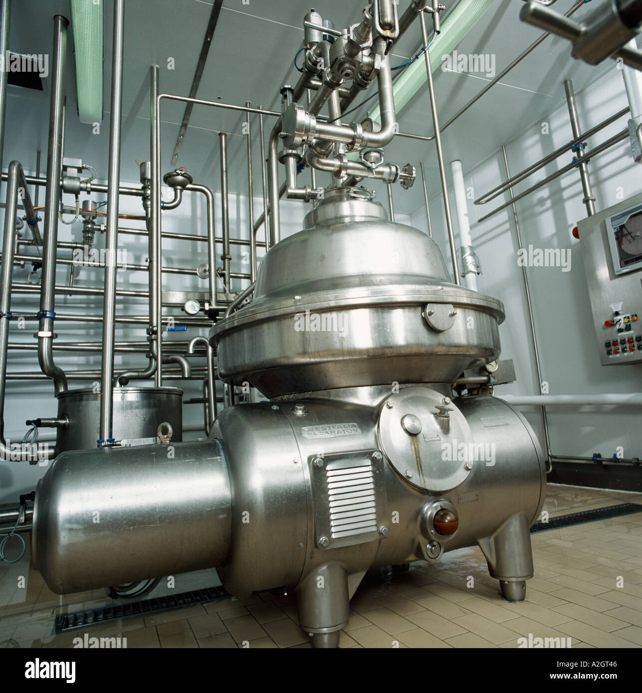 Milk processing equipment for pasteurization and homonenization of milk at A H Warren Trust