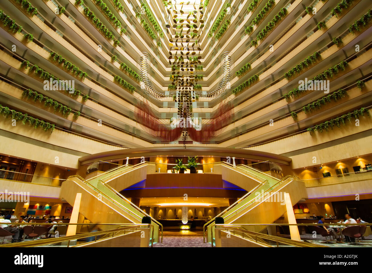 Singapore lobby of Marina Mandarin Hotel Stock Photo Alamy