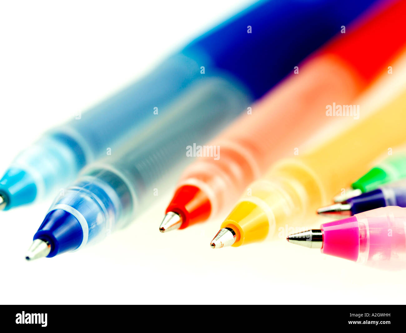 Coloured Roller Ball Pens Stock Photo Alamy