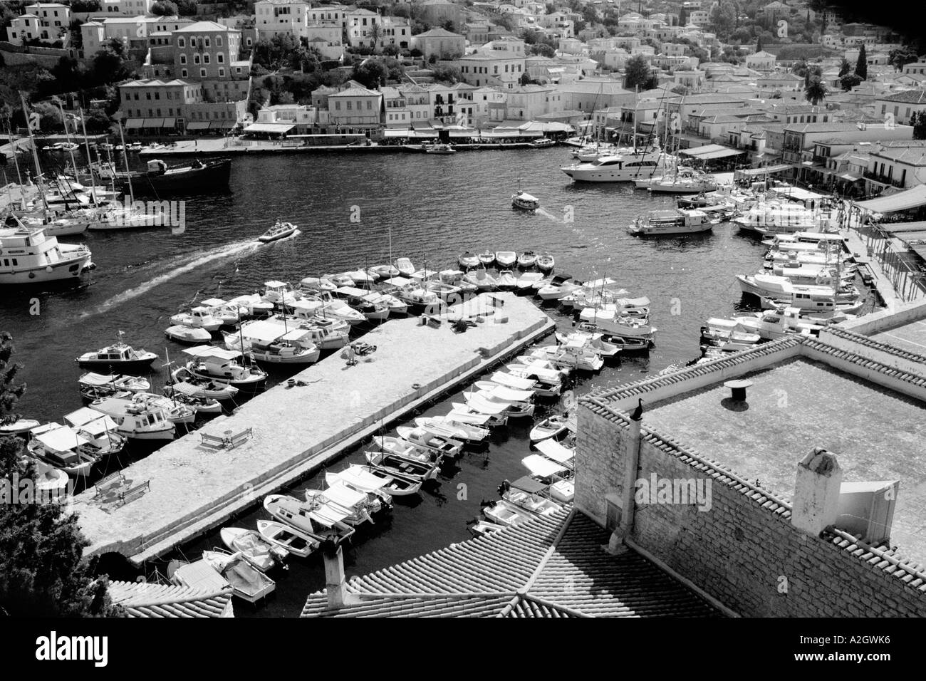 High view of harbour Stock Photo