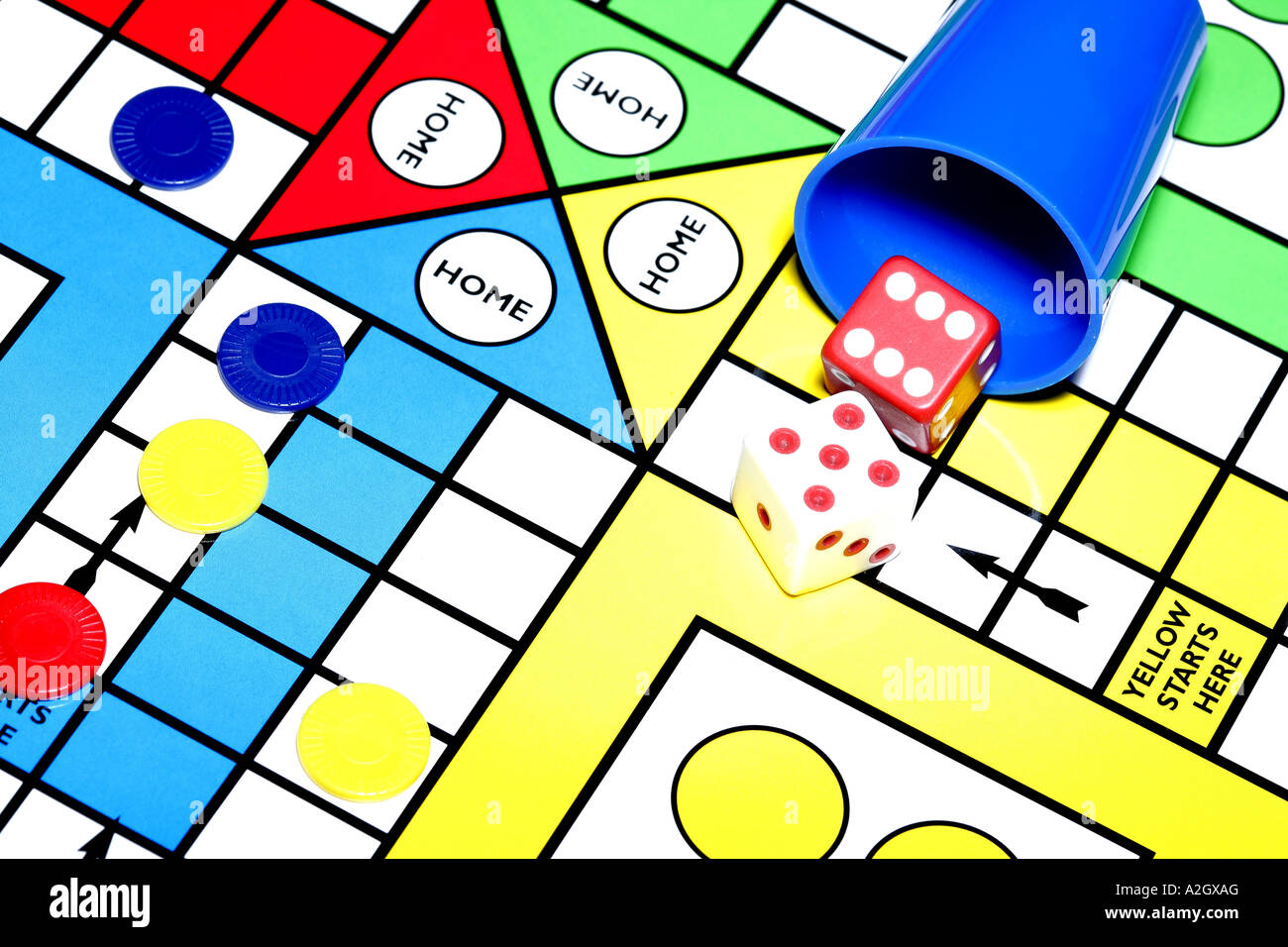 Game Of Chance With A Game Board And Dice Highlighting Risk And Reward Close Up Background Image