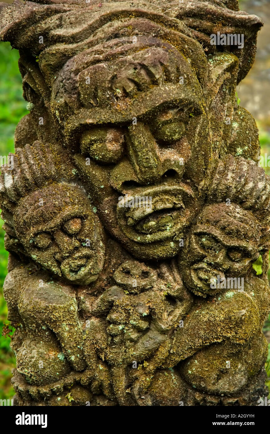 Indonesia Bali Ubud Agung Rai Museum of Art ARMA stone image of mother with children Stock Photo