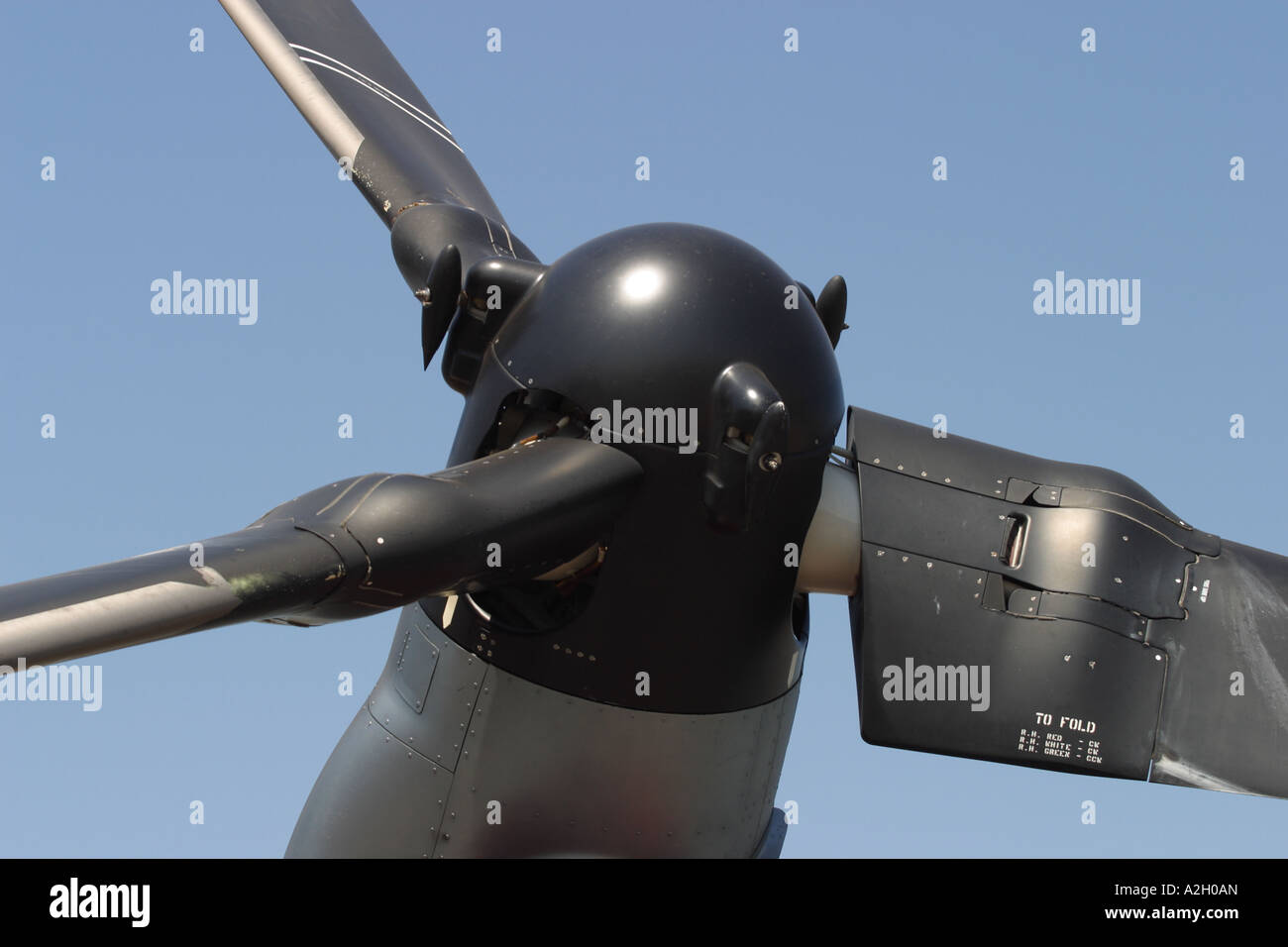Boeing MV-22 Osprey tilt rotor propeller aircraft of the USMC Stock Photo