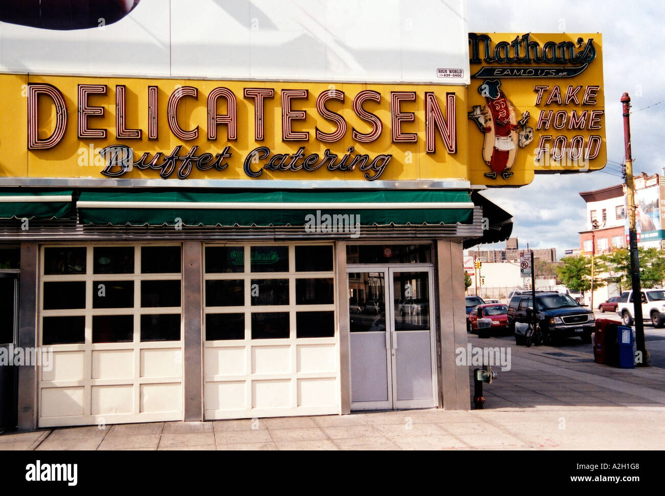 Nathan's Famous Restaurant, Coney Island, Brooklyn, New York Stock