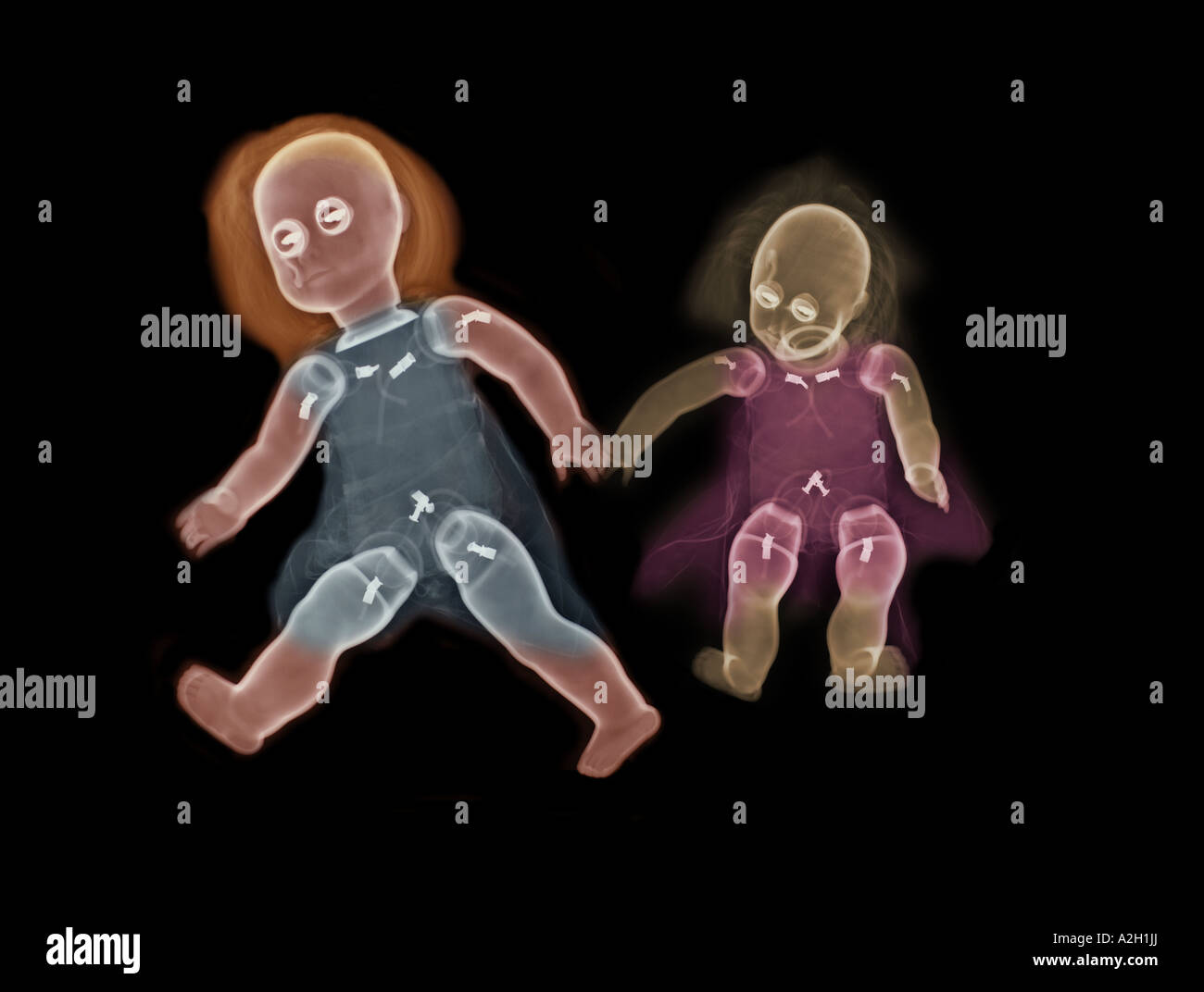 colorized xray of dolls Stock Photo Alamy