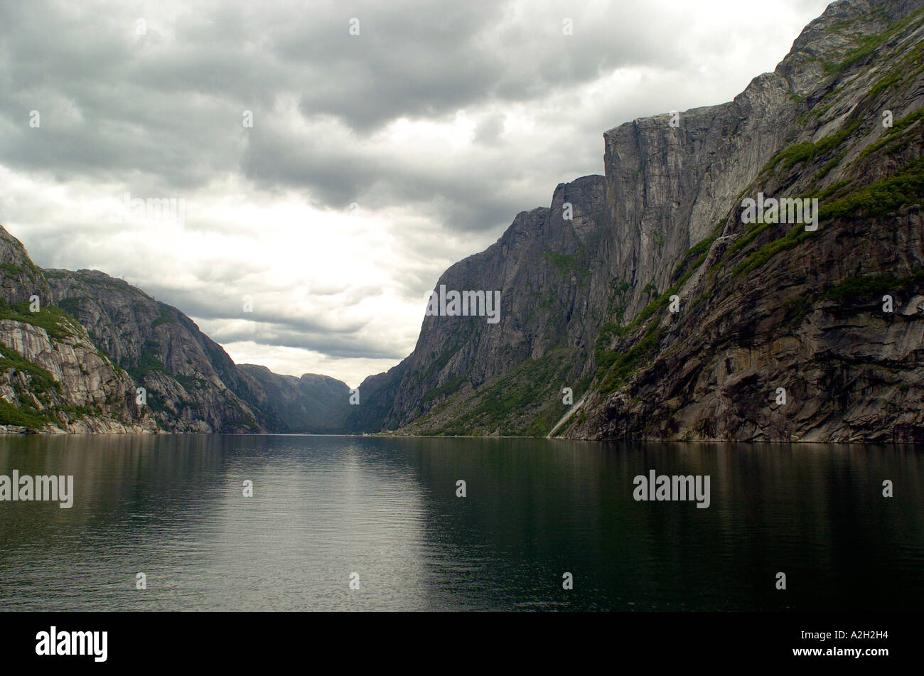 Boat view from the fjords in Norway Stock Photo - Alamy