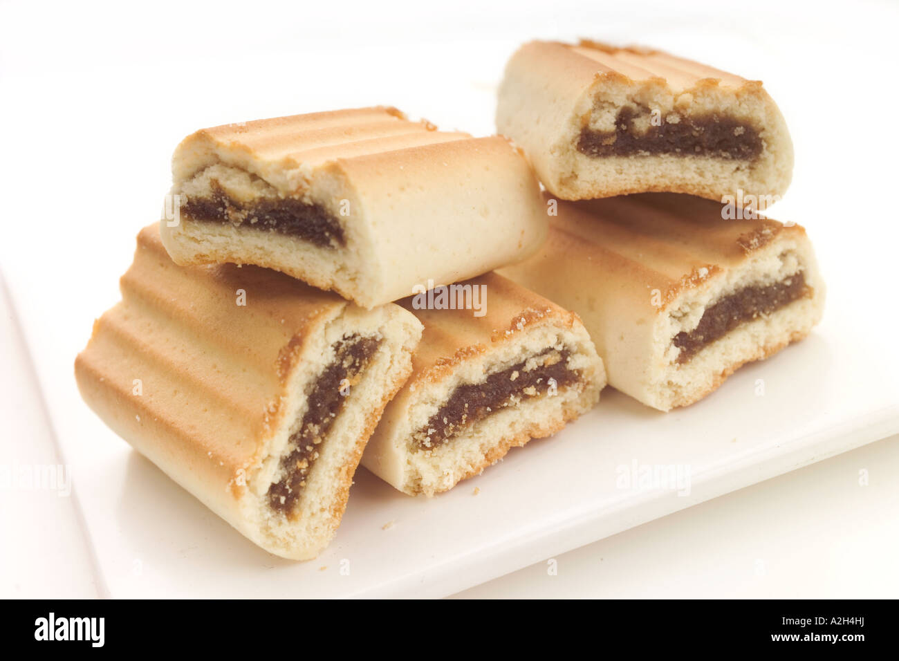 plate of fig rolls Stock Photo