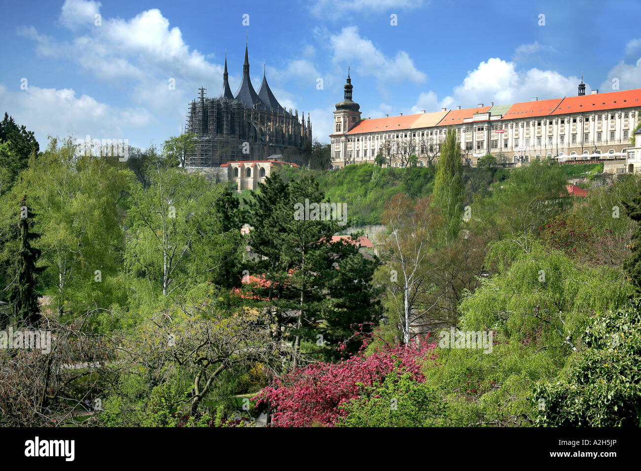 Cathedral of St Barbara 1388 and Jesuit College Kutna Hora UNESCO CR Stock Photo