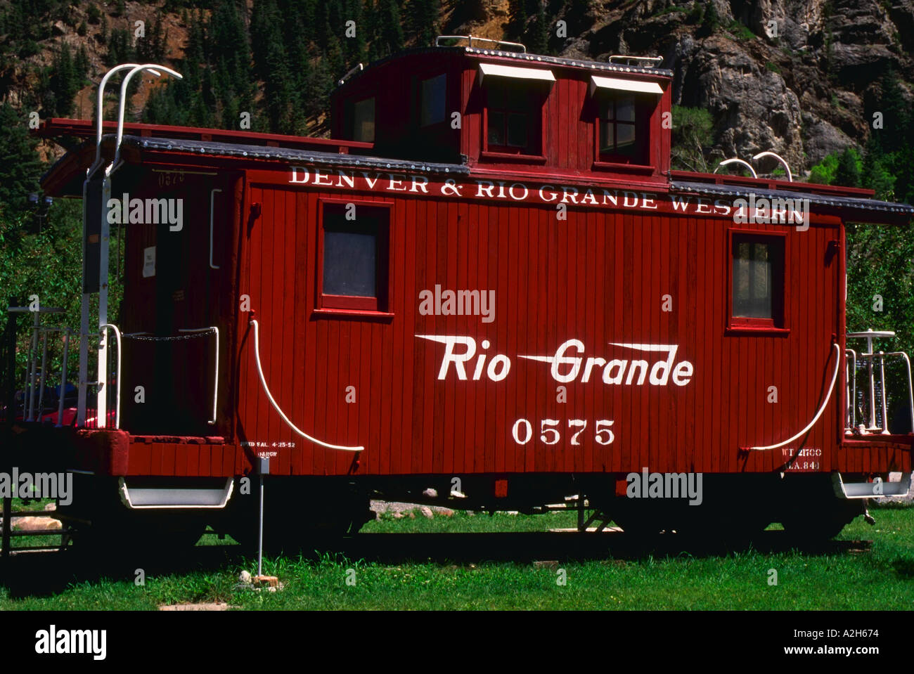Caboose 0575 built in 1886 ran on western railroads until 1953 Ouray