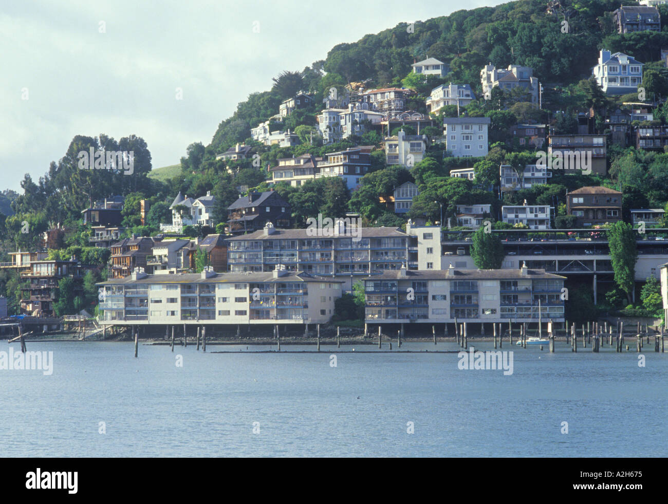 Waterfront homes Sausalito California 2002 Stock Photo Alamy