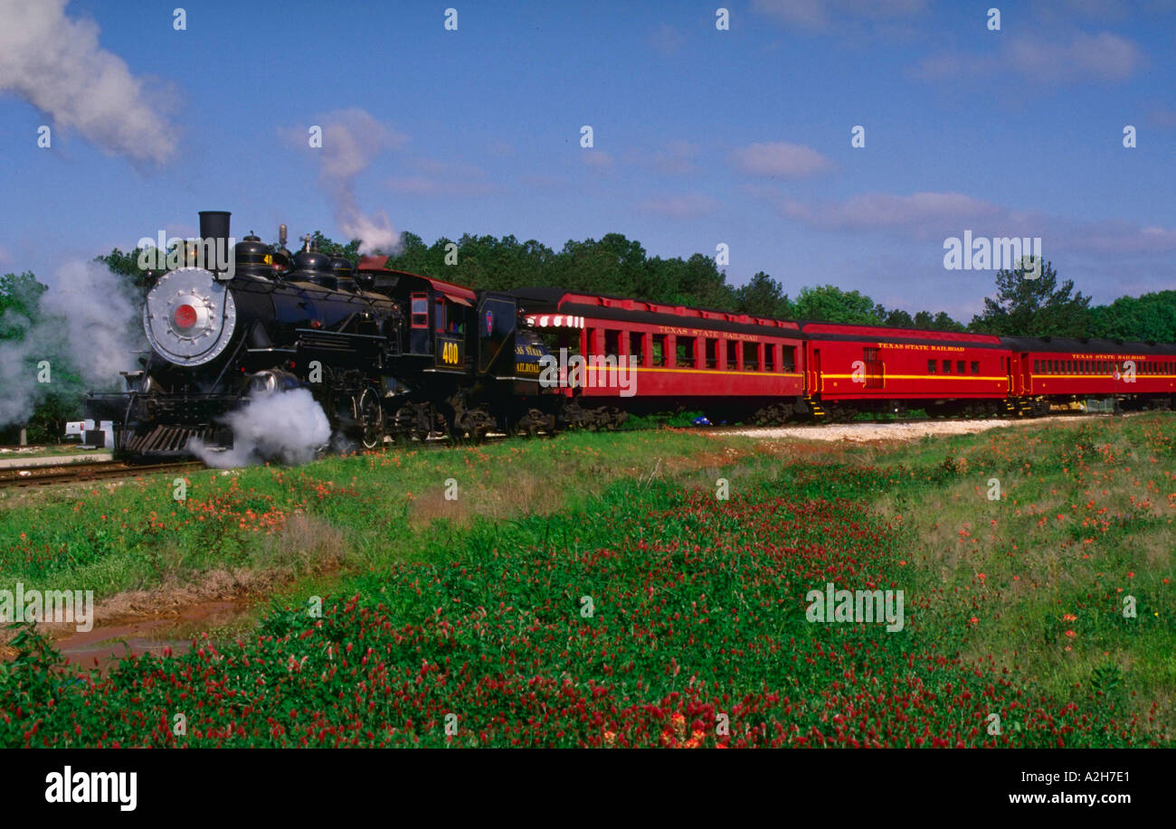 Texas State Railroad train at Palestine Depot Texas State Historical Park Texas Stock Photo