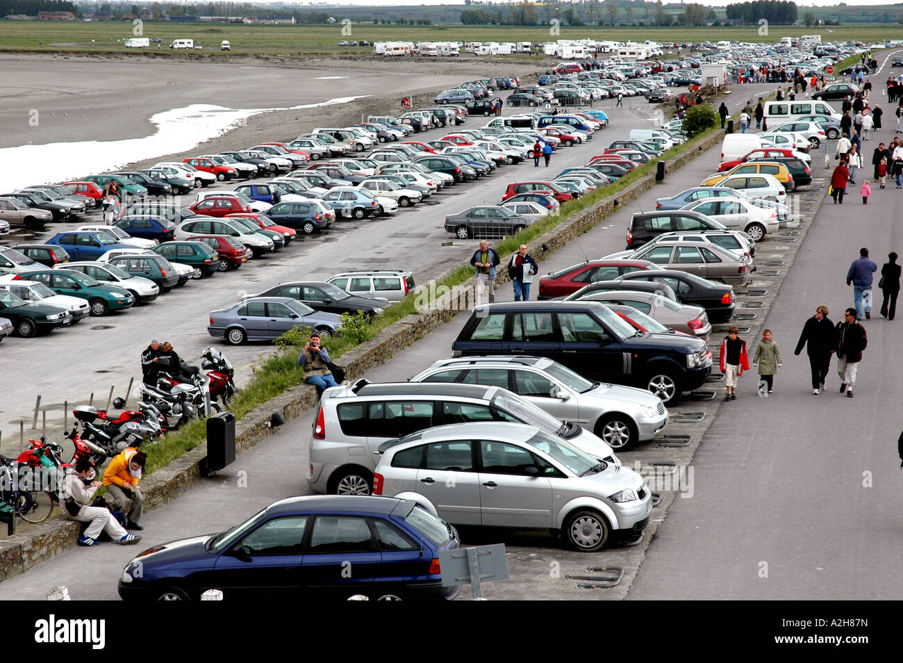 Mont Saint Michel, parking, Manche, Normandie, France Stock Photo Alamy