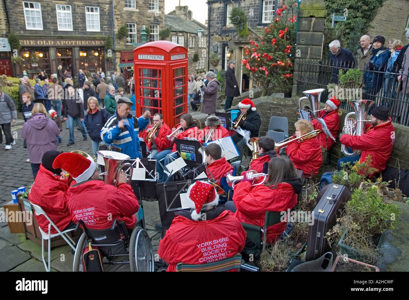The Yorkshire Building Society Community Brass Band playing christmas