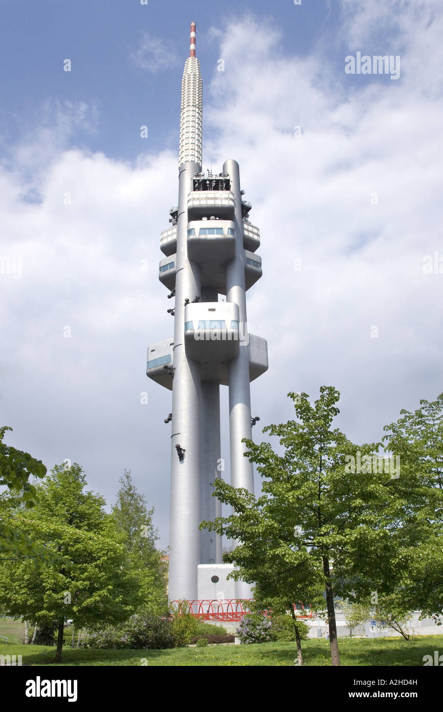 Zizkov Television Tower Zizkov Mahler s Gardens Prague Czech Republic Stock Photo Alamy