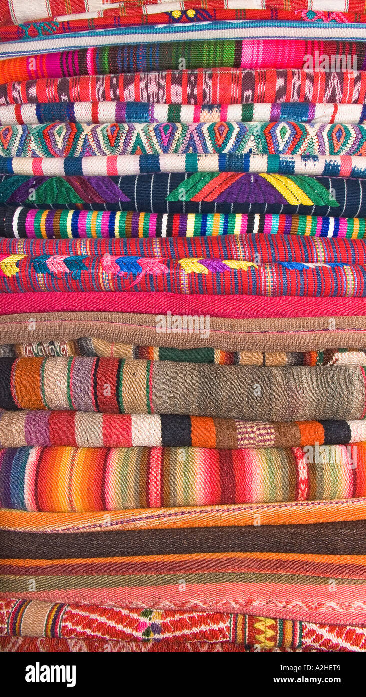 Selection of Latin American indigenous textiles from both South and Central America Stock Photo