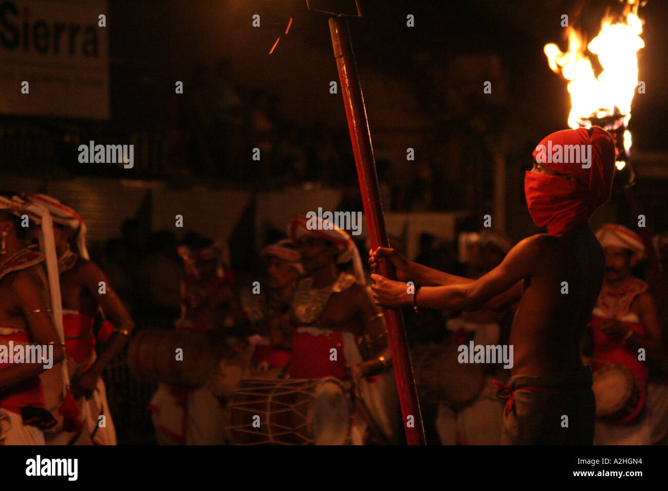Torch bearer in the great Kandy Esala Perahera festival in Kandy, Sri