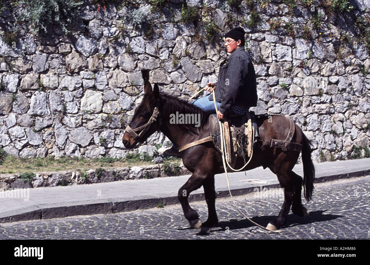 Donkey Ravello [a boy riding donkey hi-res stock photography and images - Alamy