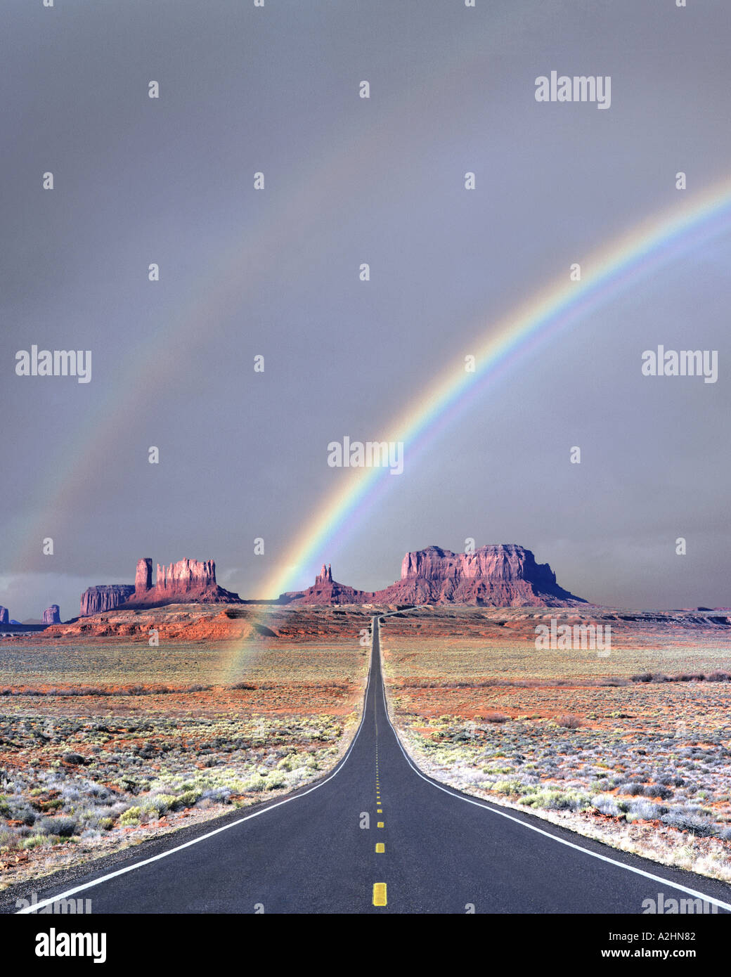 Rainbow over monument valley hi-res stock photography and images - Alamy