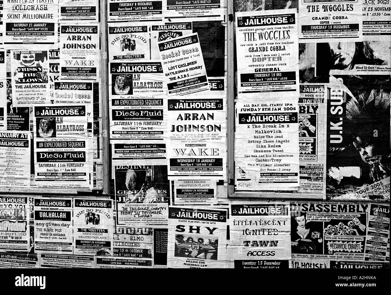 Gig posters Black and White Stock Photos & Images Alamy