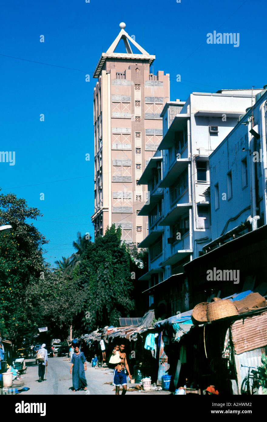 Redefining Mumbai's skyline. Skyscapers and Slums spill all over Mumbai -a city of contrasts bursting at its seams. India Stock Photo