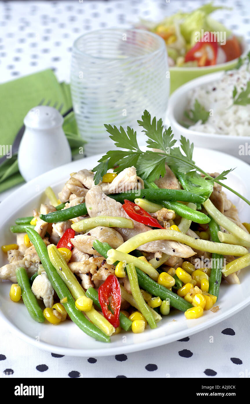 Chicken Meat with Butter Beans Stock Photo Alamy