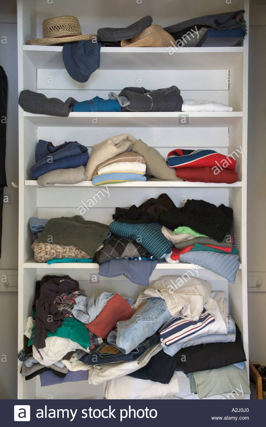 A Messy Clothing Closet Stock Photo 6017567 Alamy