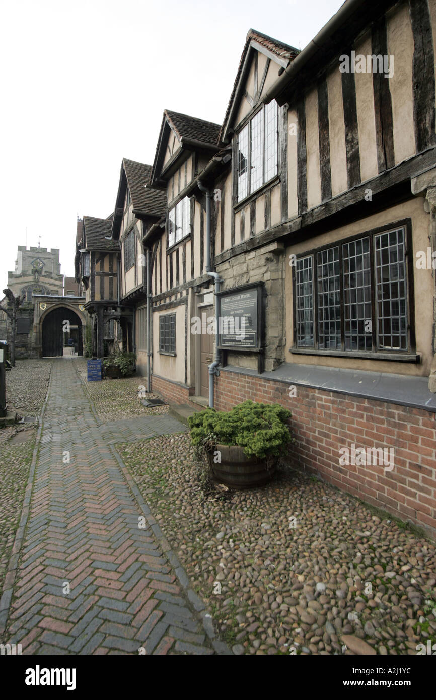 Lord Leycester Hospital, Warwick, aquired in 1571 by Robert Dudley, Earl of Leycester as a retirement home for ex servicemen Stock Photo