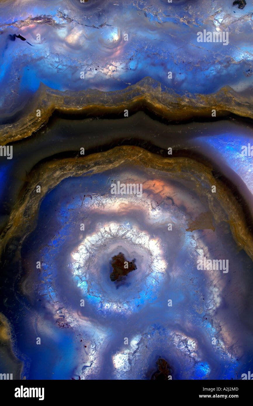 close-up of fortified blue agate Stock Photo