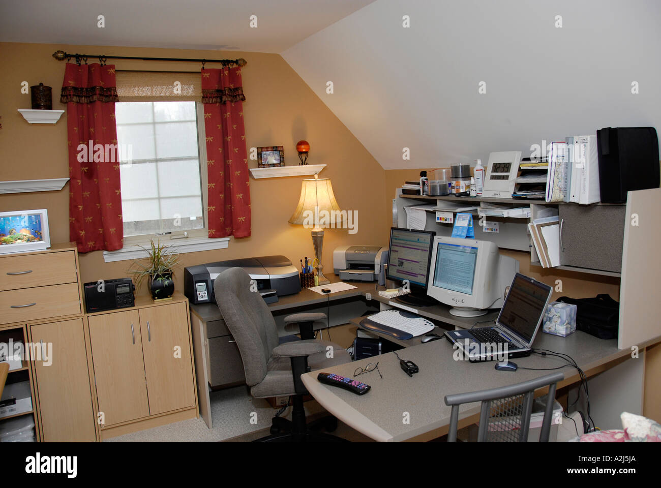 an example of a home office set up in a personal residence Stock Photo