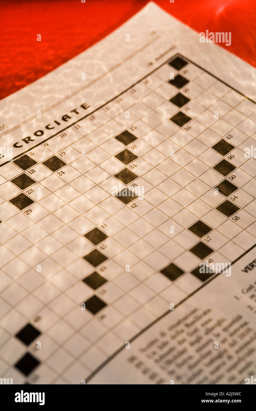 empty crossword magazine page Stock Photo Alamy