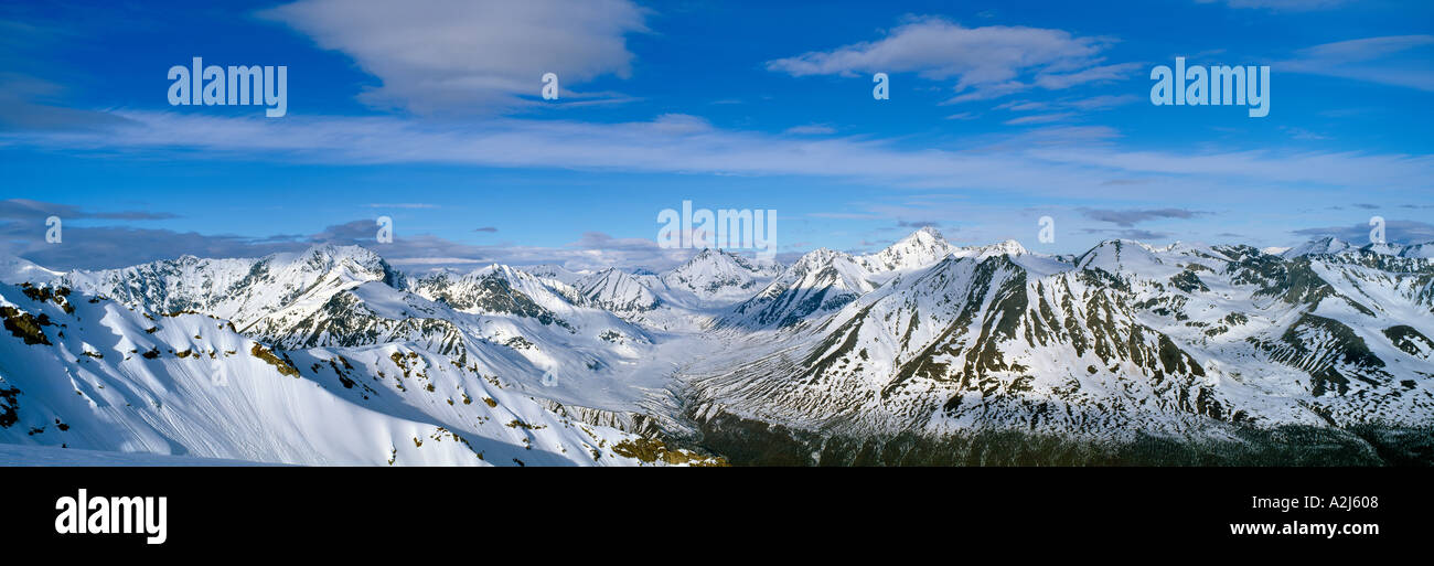 Mountains and glaciers in Wrangell St Elias National Park Alaska Stock Photo