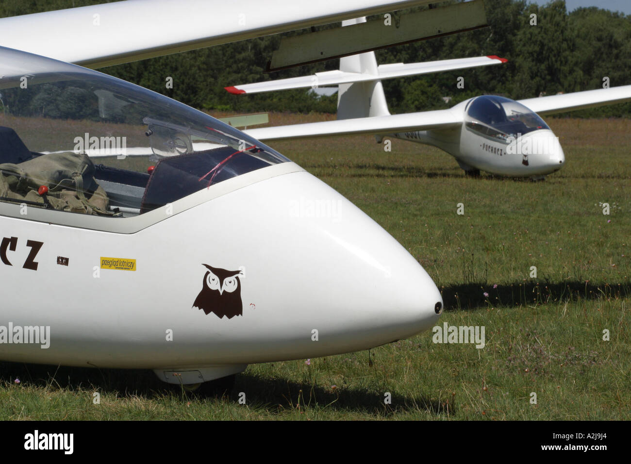 Gliders training glider waiting for student and instructor Stock Photo