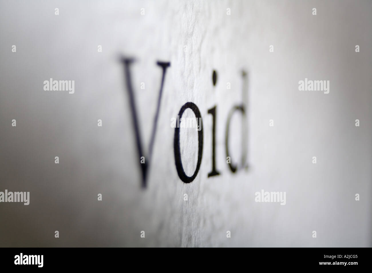 the word void printed on to texture paper Stock Photo Alamy