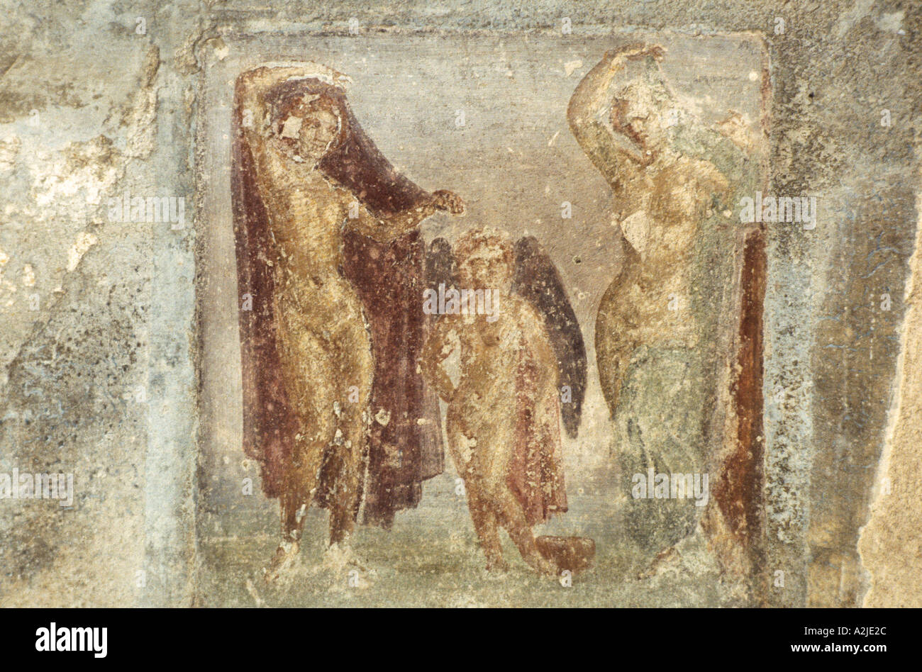 Italy Pompeii House of Venus Fresco Stock Photo