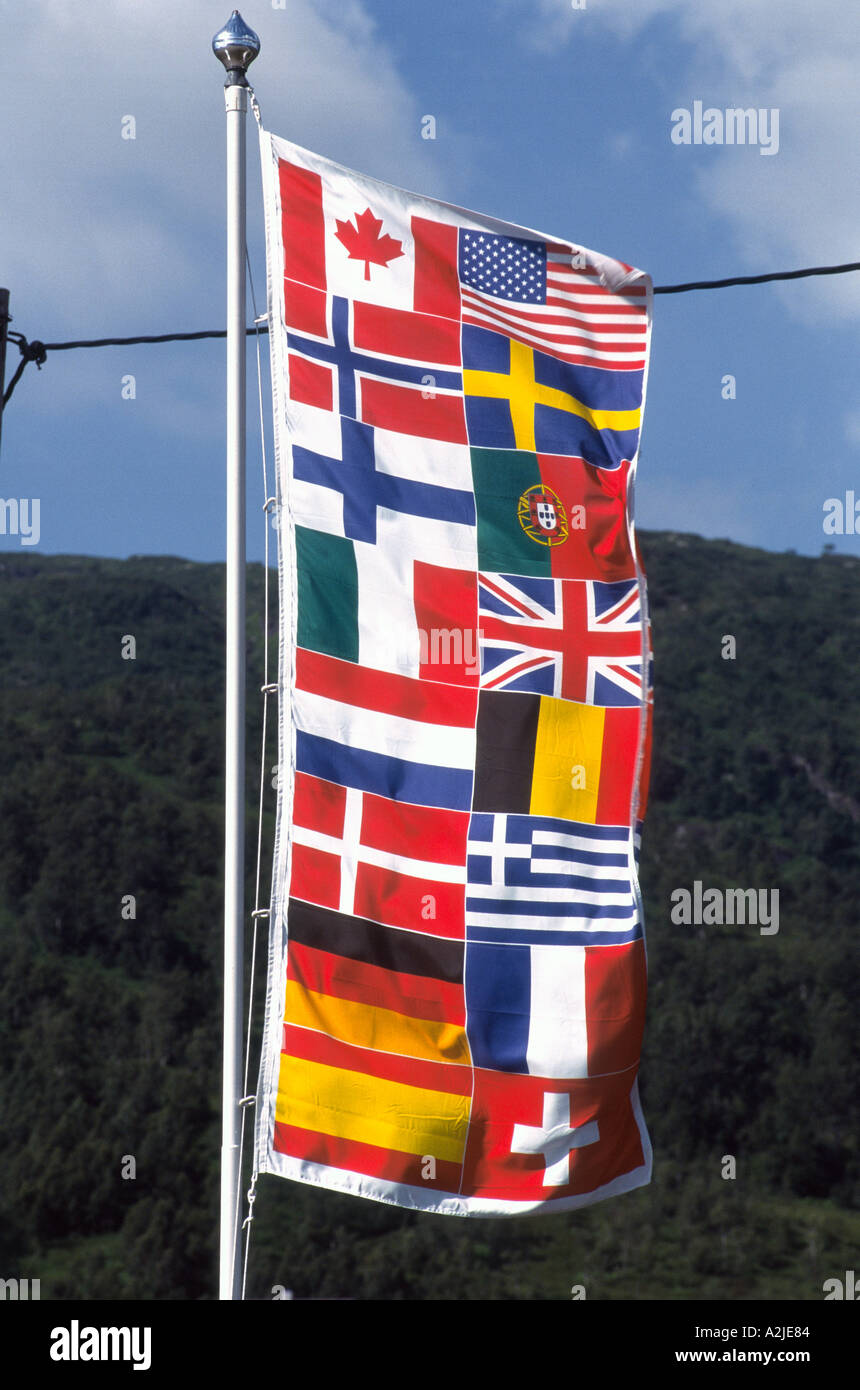 Norway Flags Stock Photo