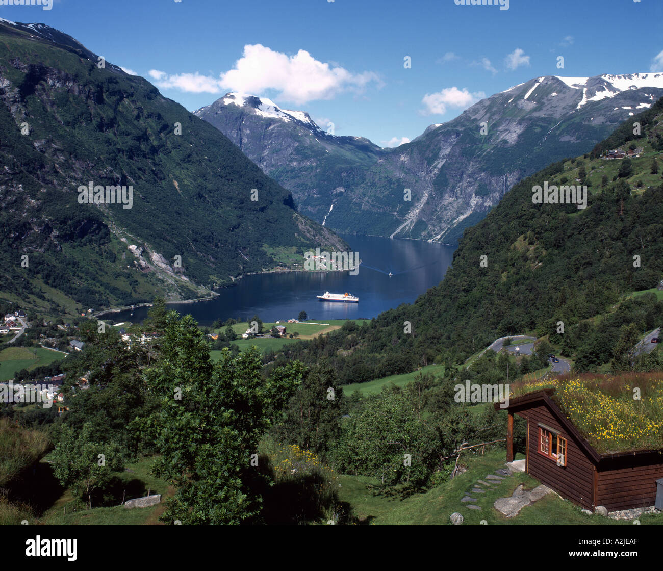 Norway Geiranger Fjord Traditional House Stock Photo Alamy