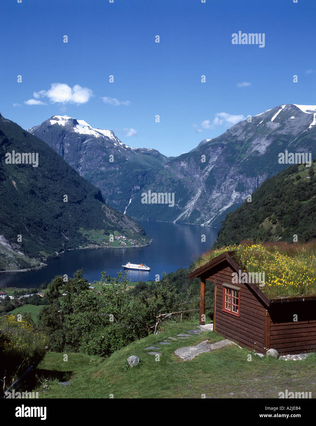 Norway Geiranger Fjord Traditional House Stock Photo Alamy