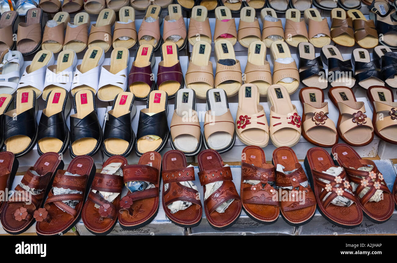 Shoes in Mexican market Stock Photo