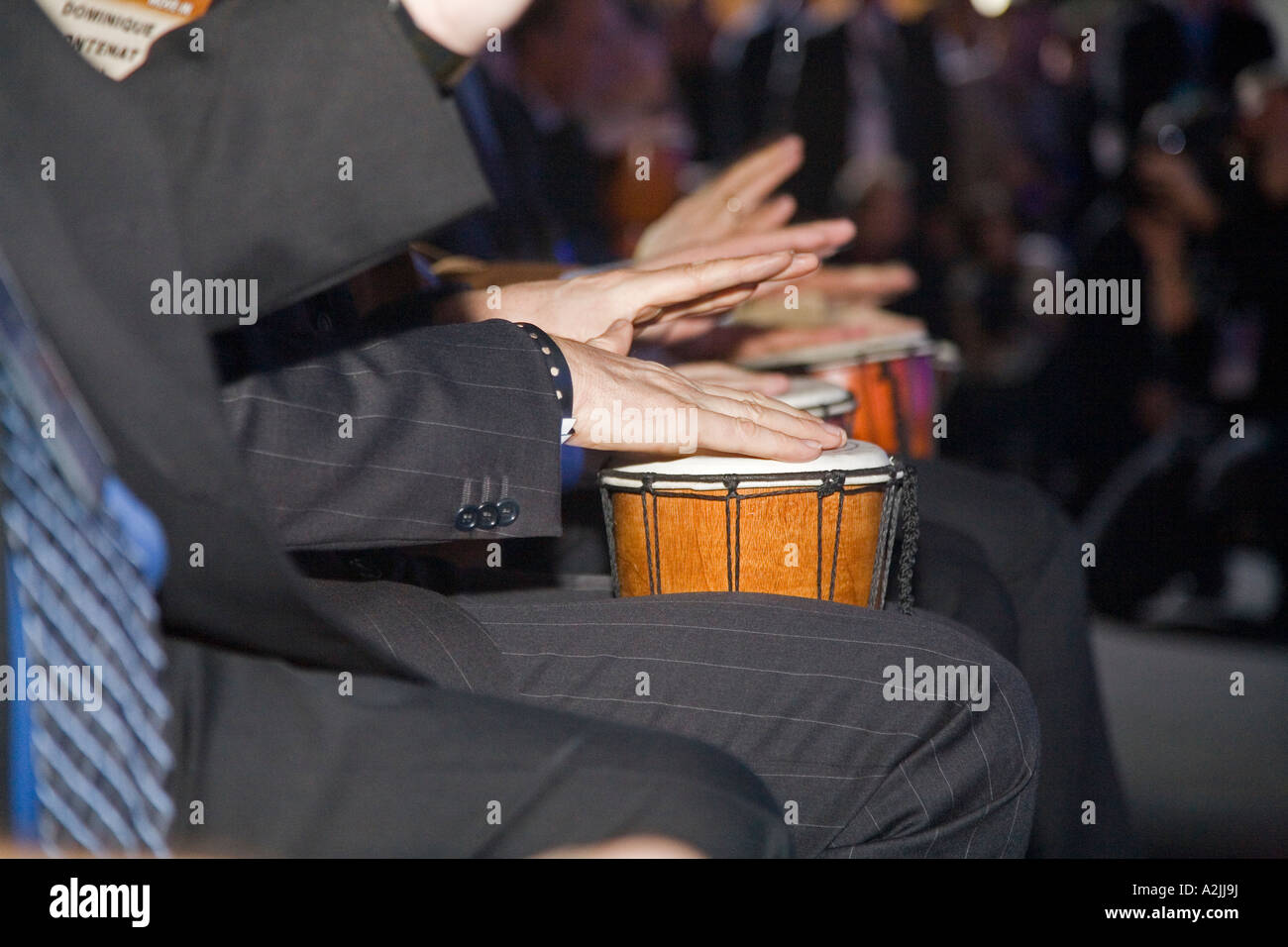 Auto Executives Drumming Stock Photo