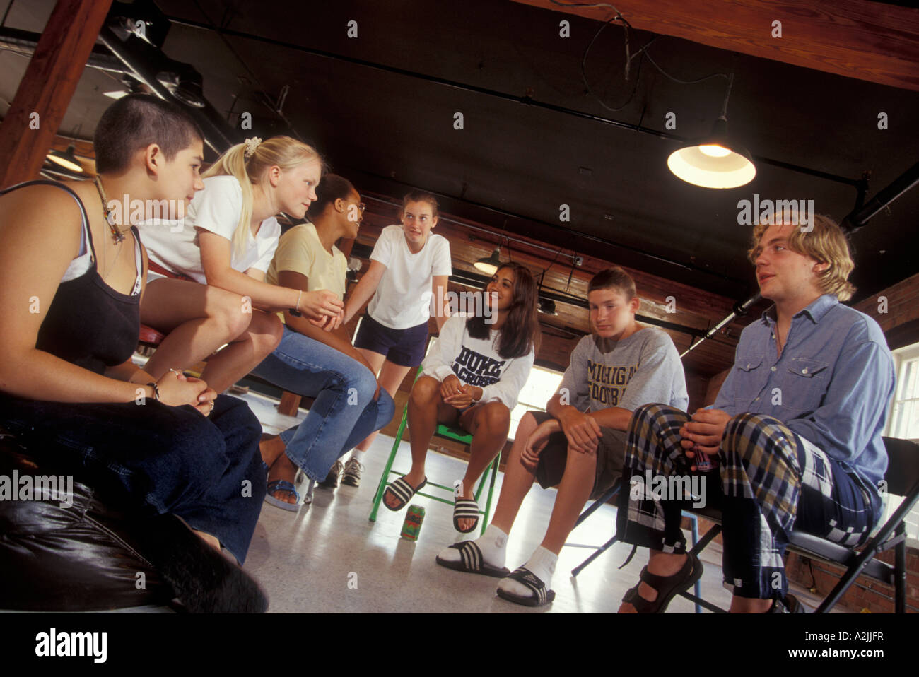 Ann Arbor Michigan Members of the Ann Arbor Youth Council talk at a new