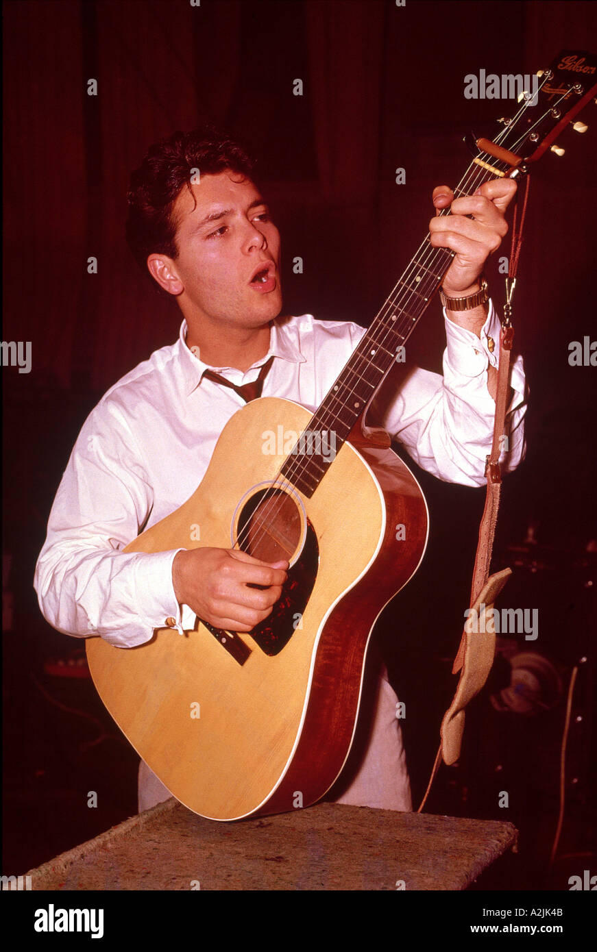 CLIFF RICHARD with his Gibson acoustic guitar Stock Photo
