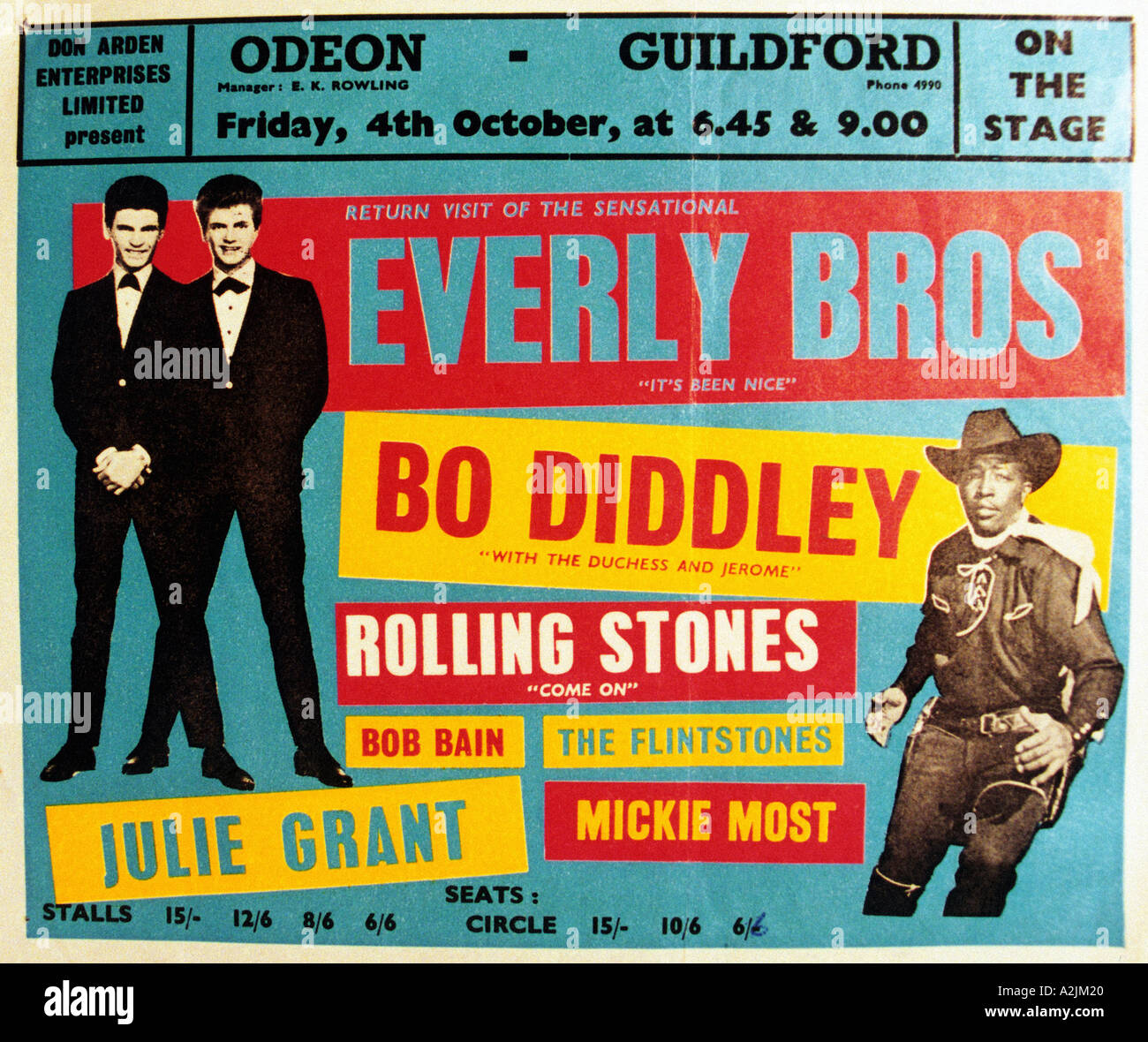 EVERLY BROTHERS UK Tour poster from 1963 Stock Photo