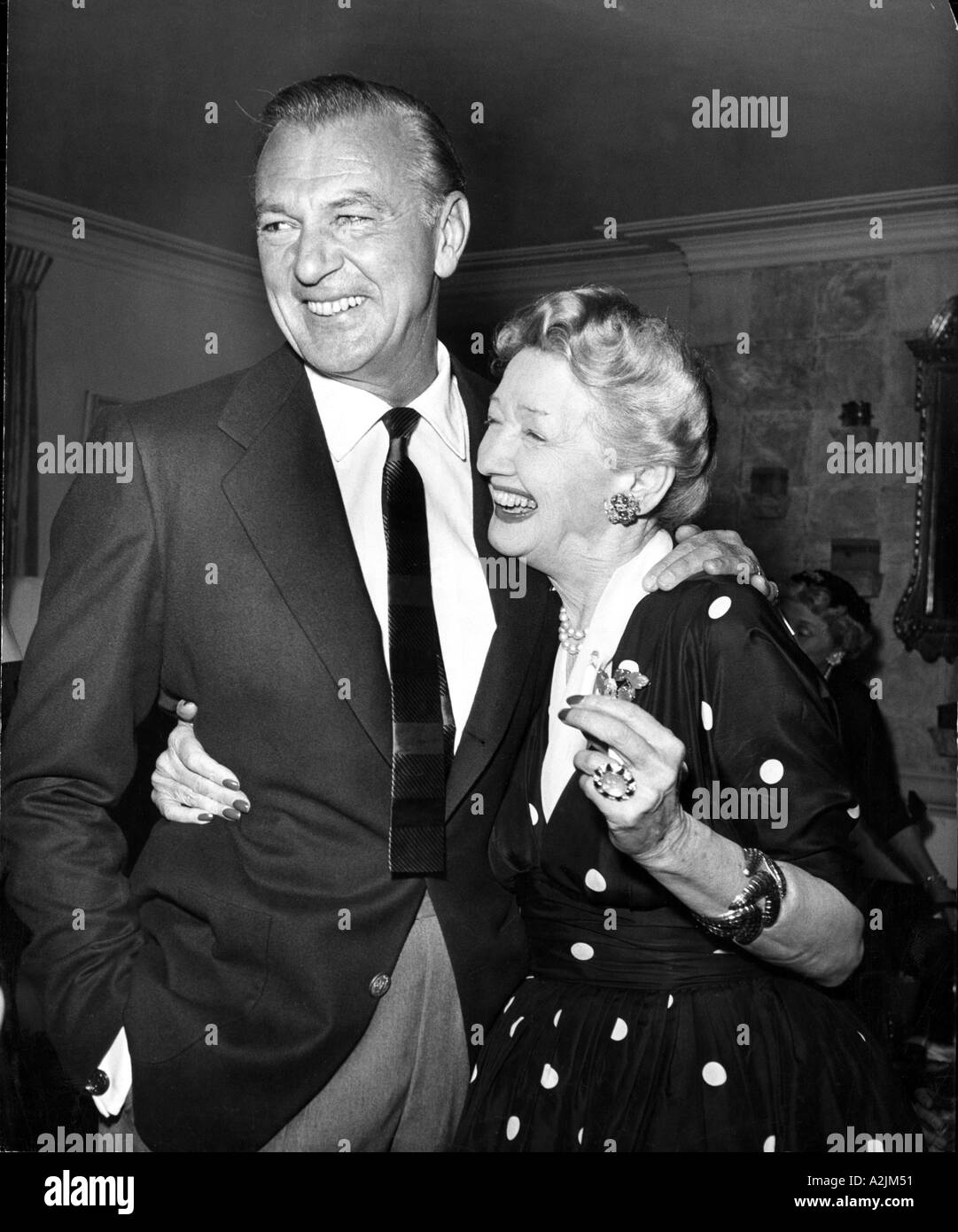 American film star Gary Cooper with gossip writer Hedda Hopper about 1966 Stock Photo