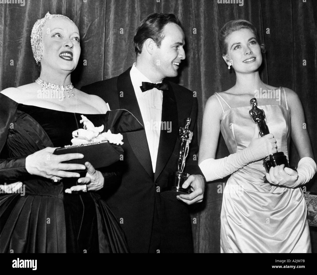 GRACE KELLY and Marlon Brando win Oscars in 1954 Stock Photo