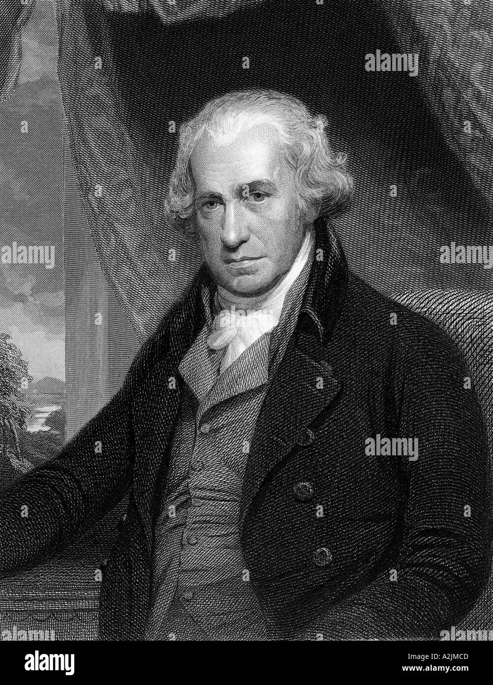 JAMES WATTS Scottish engineer 1736 1819 who developed the steam engine Stock Photo