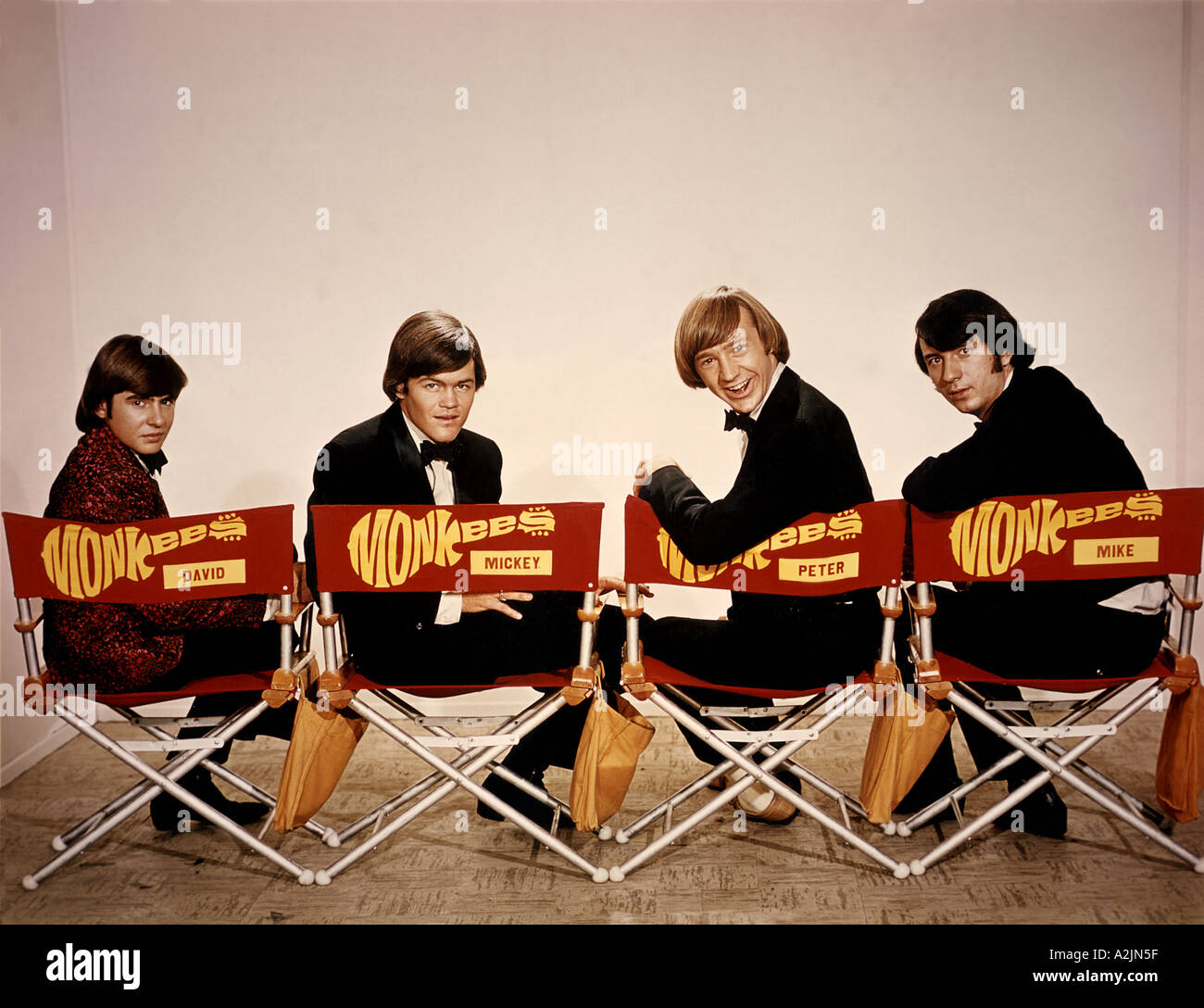MONKEES US group from l Davy Jones Mickey Dolenz Peter Tork Mike Nesmith Stock Photo